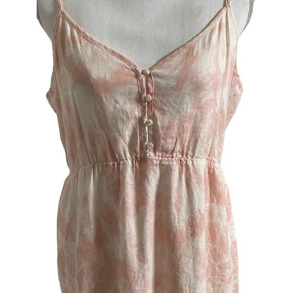 Rails Delilah Spaghetti Strap Linen Midi Dress Peach Pink Tie Dye Extra Large - Picture 3 of 7